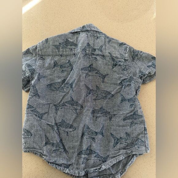 Set of two baby boy short sleeve button down shirts size 6-9 & 12 months - Picture 6 of 8